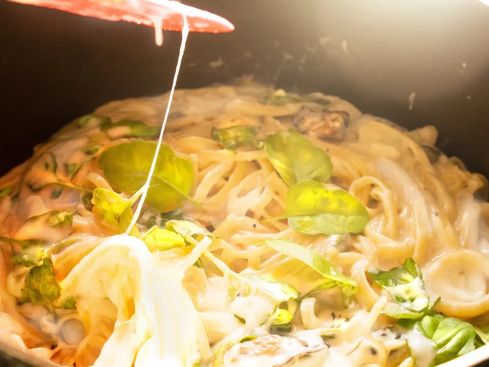 Creamy cheesy garlic pasta